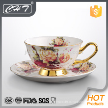 Royal multa de hueso china reutilizable taza de café personalizado y platillo